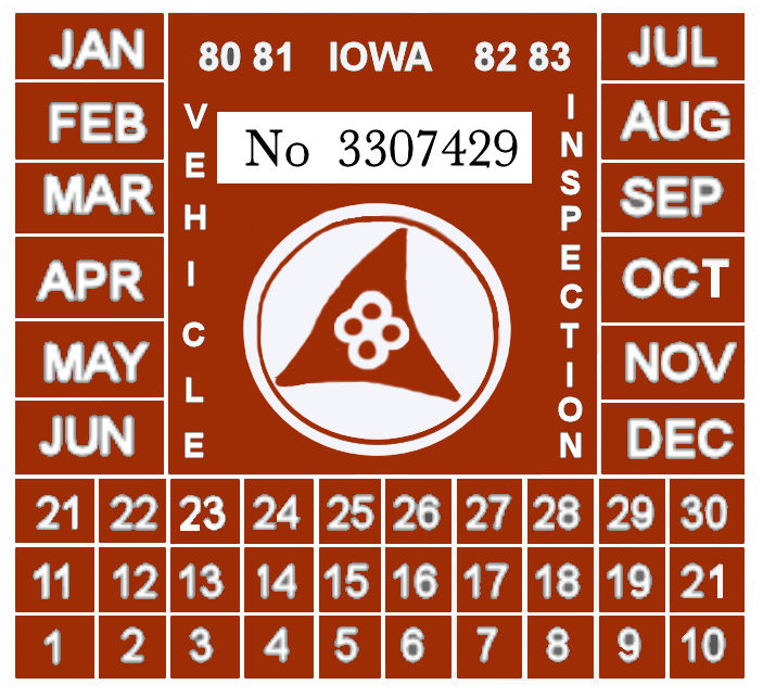 (image for) 1980-83 Iowa Inspection Sticker